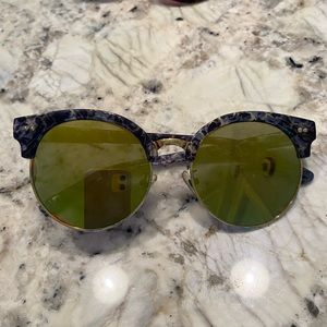 Retro Round Blue Tortoise Shell Sunglasses